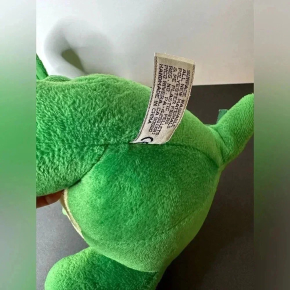 Aurora Green Dragon Plush Stuffed Animal Yellow Eyes Belly Wings Tooth - Picture 4 of 11